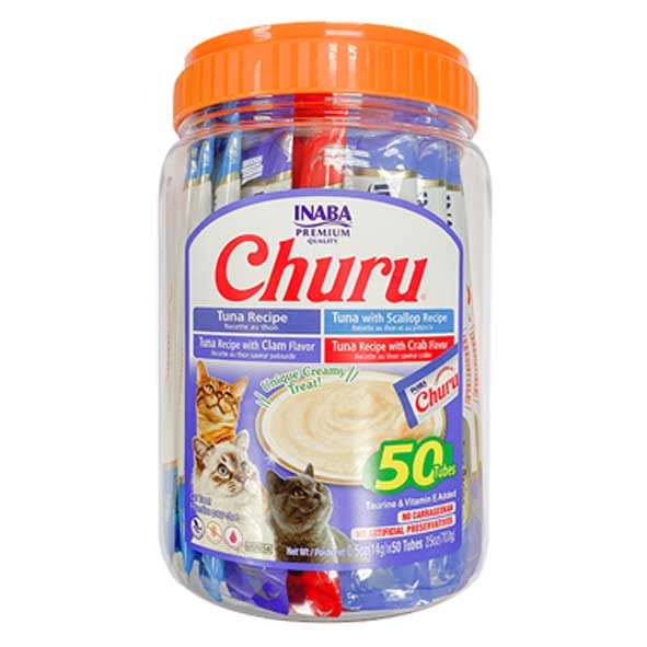 Churu variedad de sabores base atún. Bote con 50 tubos