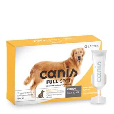 Canis Fullspot de 26 a 40kg. Desparasitante interno y externo. Pipeta