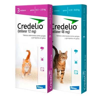 Credelio CAT tab. 48mg. Gato de 2 a 8 kg. Con 3 tabletas. Desparasitante externo