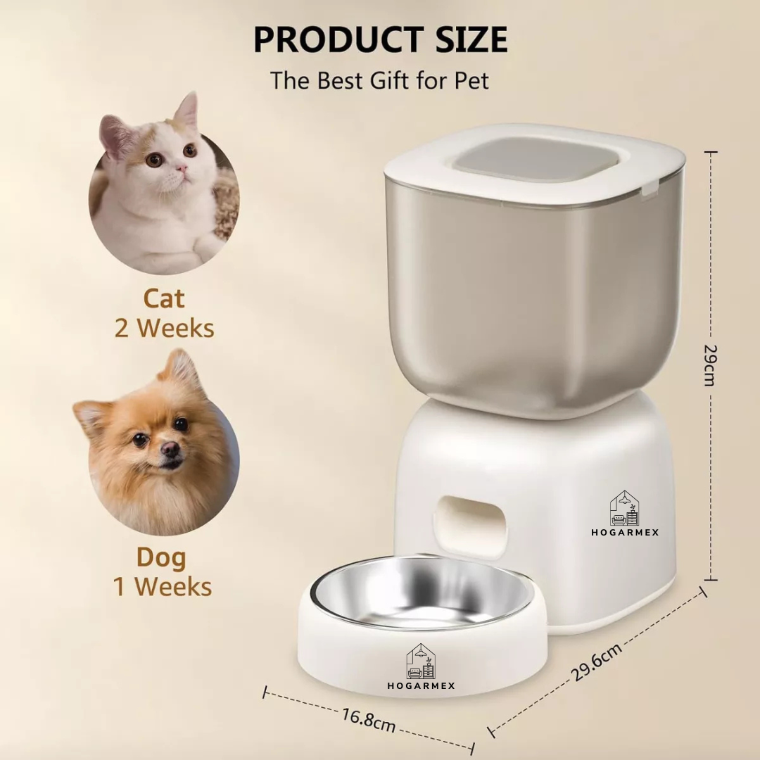 Alimentador Automático Para Perros Y Gatos de 3 LItros Wifi para IOS y Android