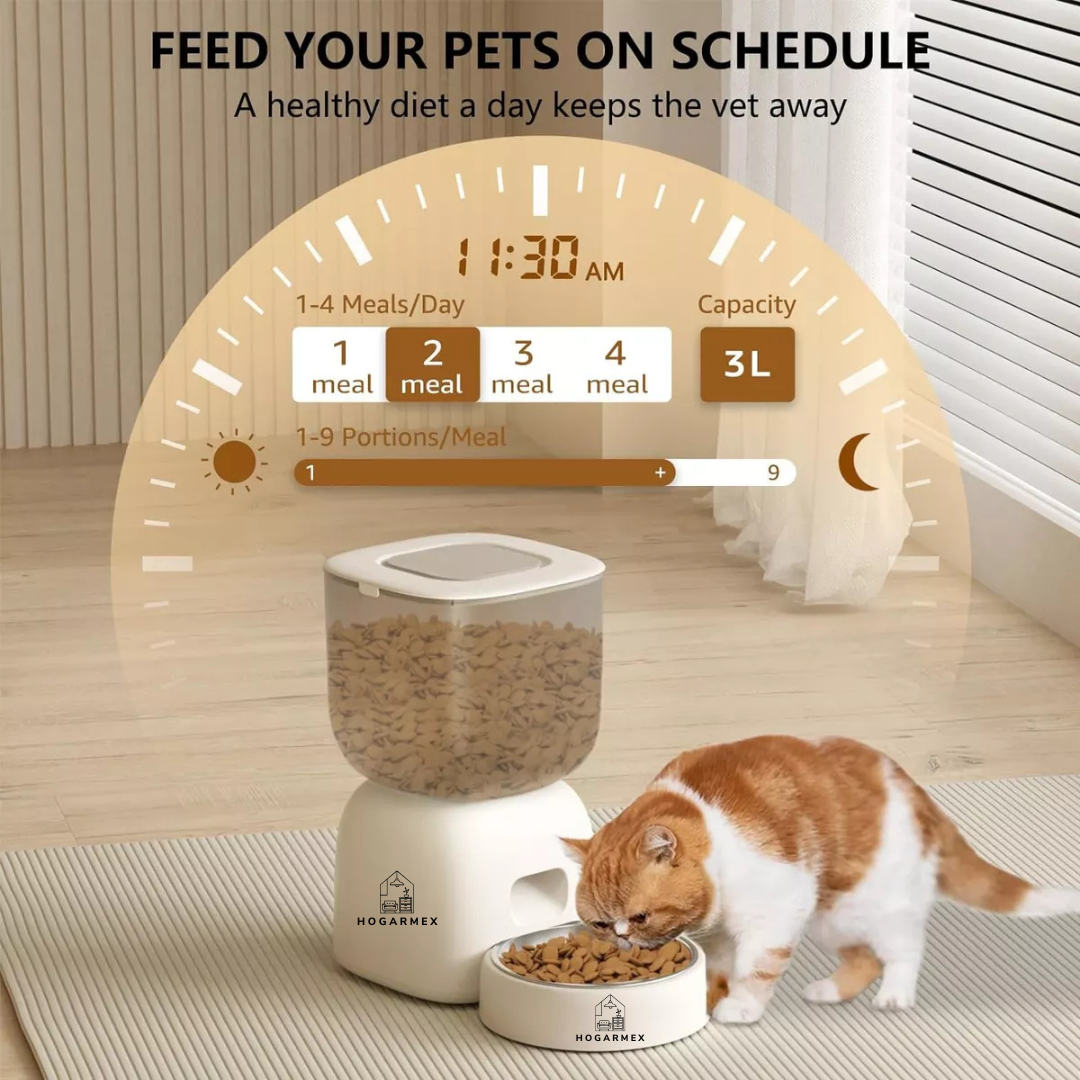 Alimentador Automático Para Perros Y Gatos de 3 LItros Wifi para IOS y Android