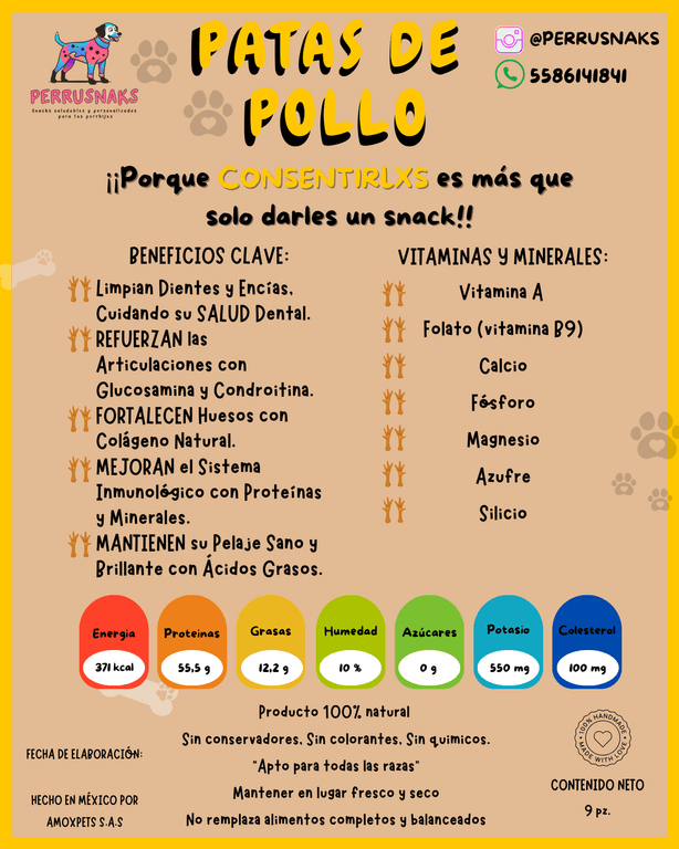 Perrusnaks Patas de pollo 9pz