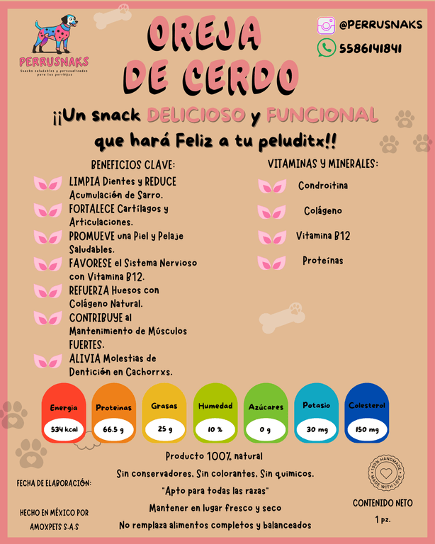 Perrusnaks Oreja de Cerdo 1pz