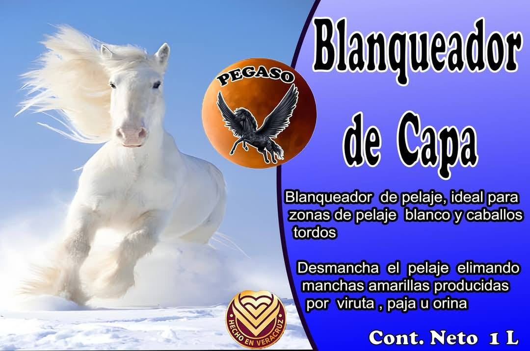 Limpiador blanqueador de pelaje para caballos